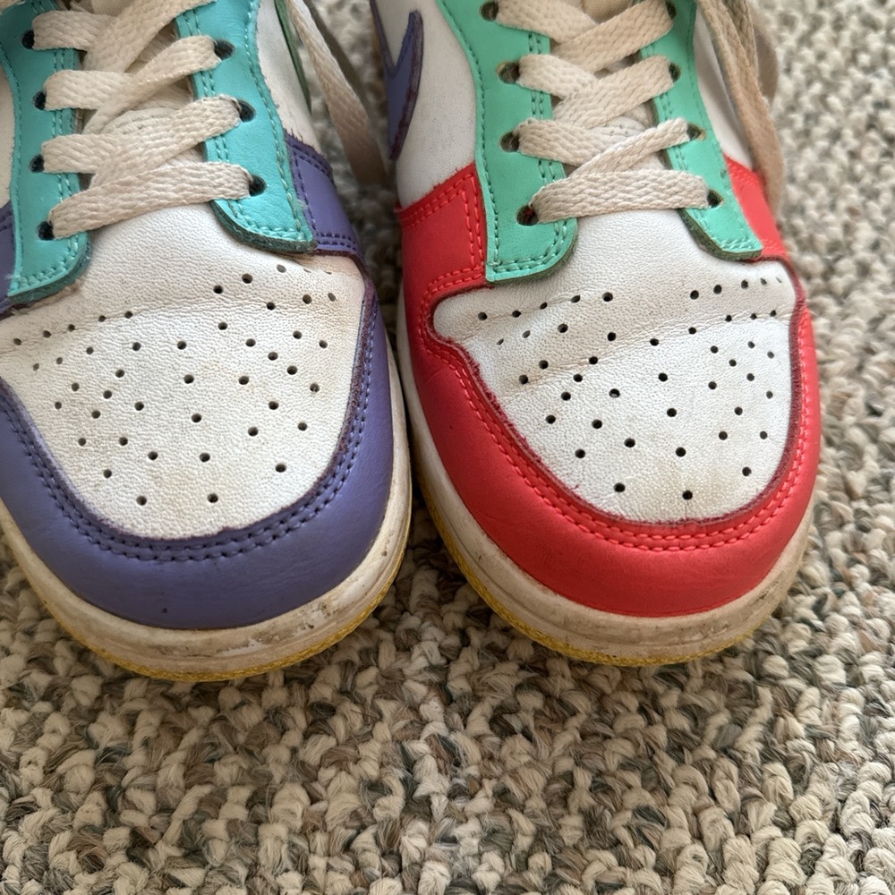 Nike Dunks Kids Colorful Sneakers - Red, Purple, Green - Picture 6 of 6